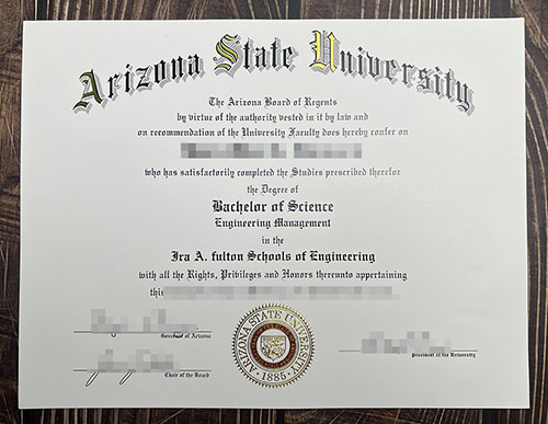 Arizona State University certificate