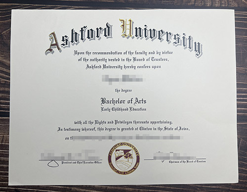 Ashford University certificate
