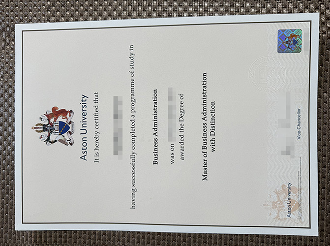 Aston University certificate