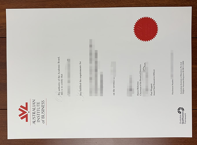 Australian Institute of Business certificate