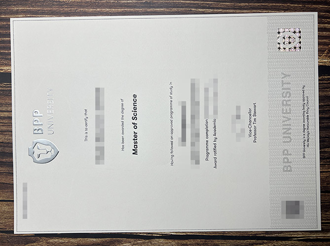 BPP University certificate