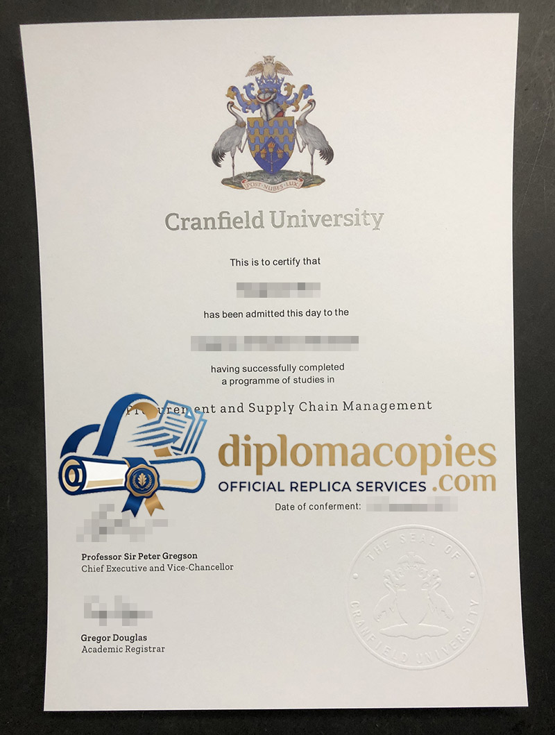 Cranfield University certificate