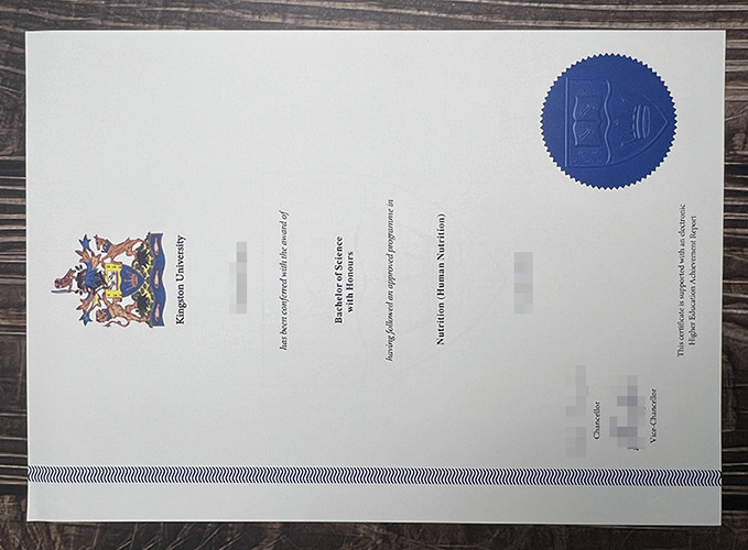 Kingston University certificate
