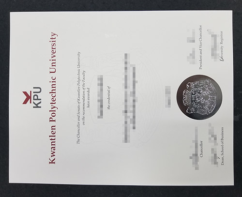 Kwantlen Polytechnic University certificate