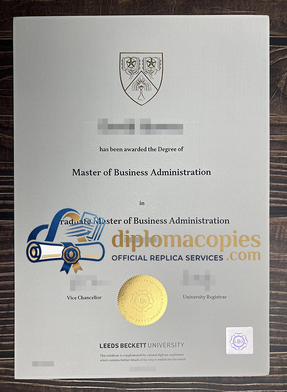 Leeds Beckett University certificate