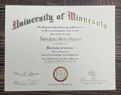 University of Minnesota certificate