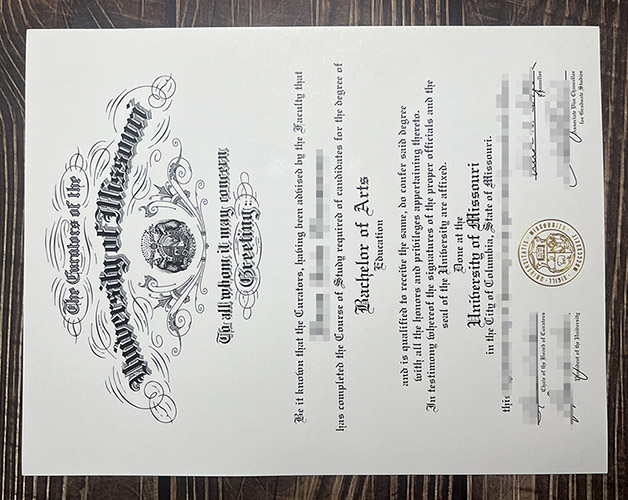 University of Missouri diploma