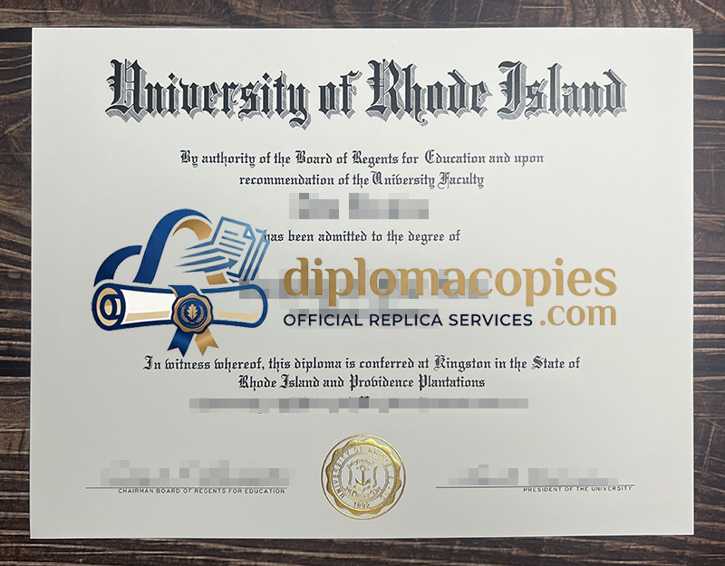 University of Rhode Island certificate