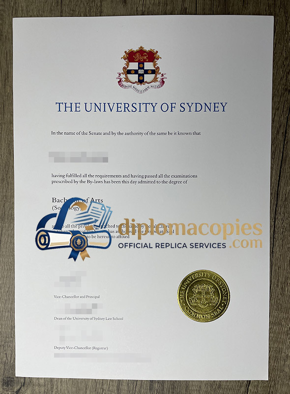 University of Sydney certificate